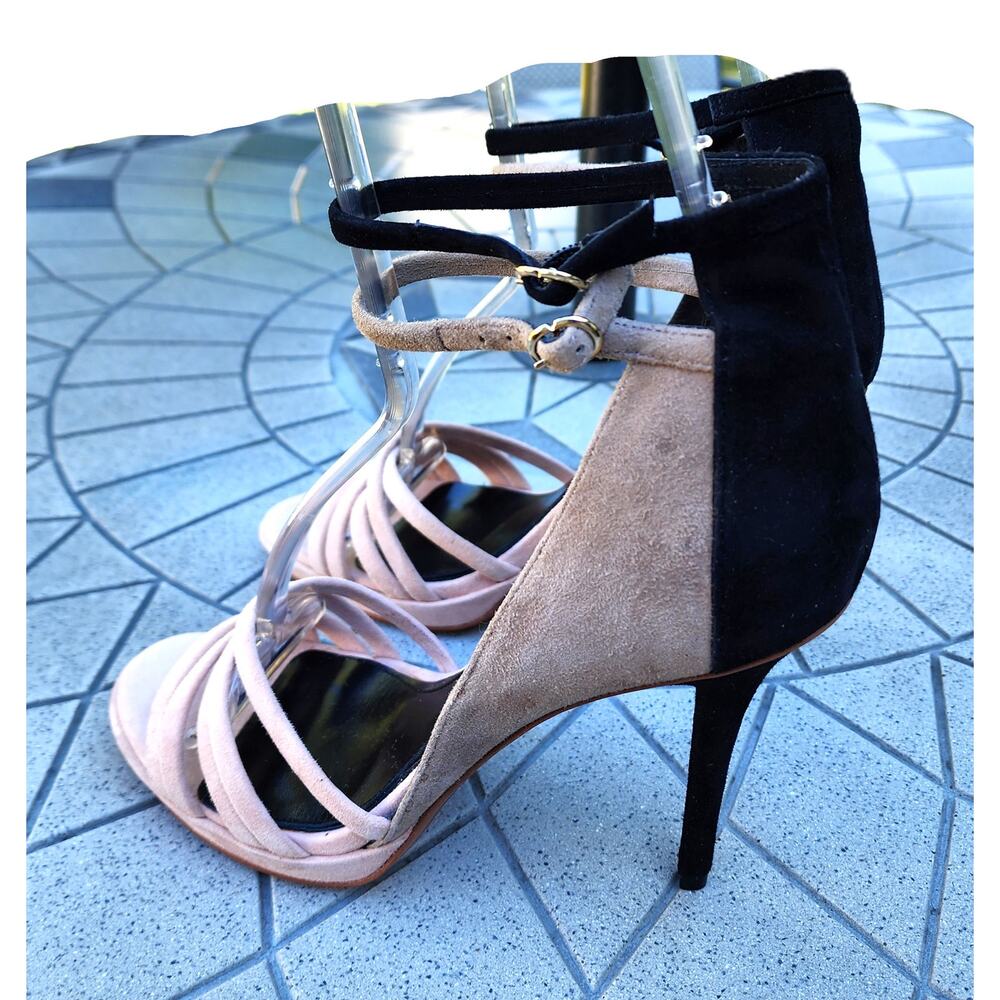 10 Crosby Derek Lam Jules Colorblock Suede Ankle Strap Heels 9.5 - Picture 9 of 12